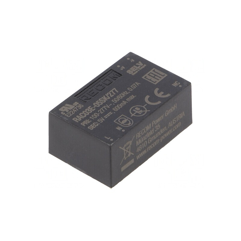 Convertor AC/DC 3W 5V 600mA PCB 4000V | Electronic-mag.ro | Componente Electronice