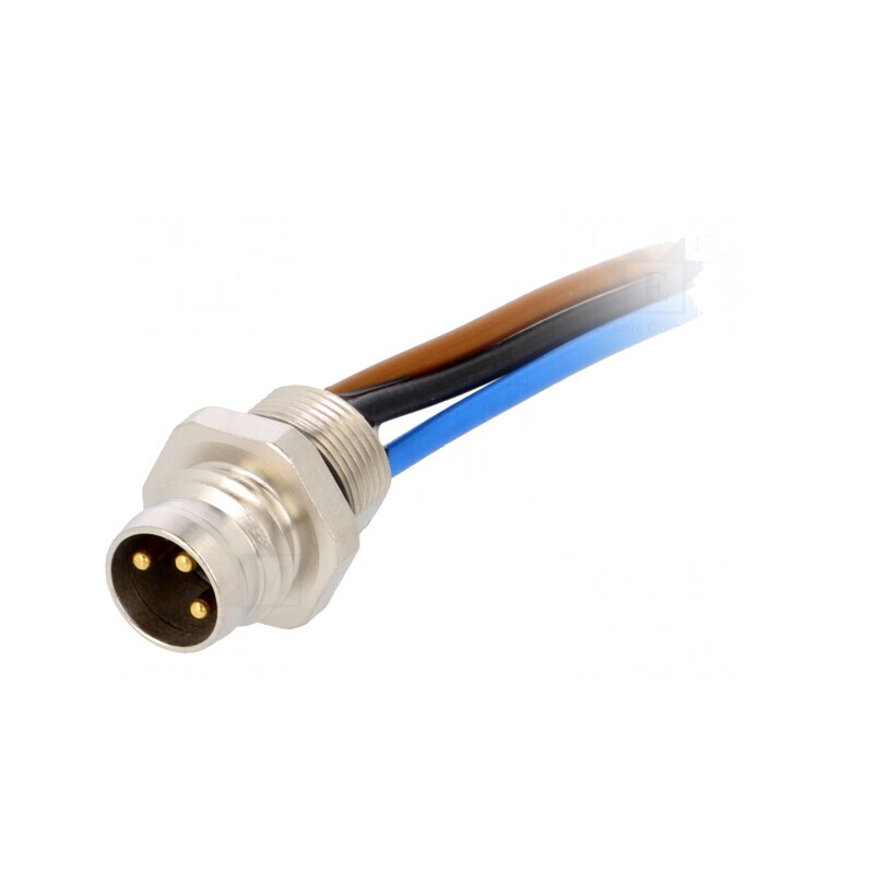 Conector M8 Tată 3 PIN pentru Panou 0.2m | Electronic-mag.ro | Componente Electronice