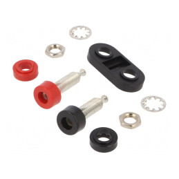 Soclu Banană 4mm 15A 2.5kV Negru Panou Duble | Electronic-mag.ro | Componente Electronice