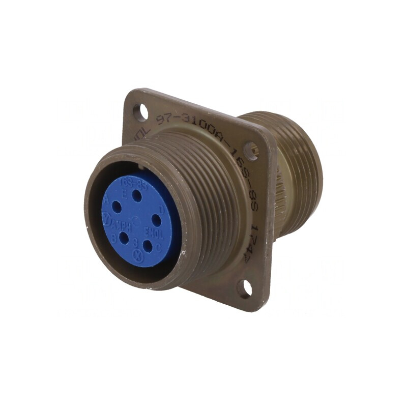 Conector circular 16S 97 din aluminiu oliv | Electronic-mag.ro | Componente Electronice