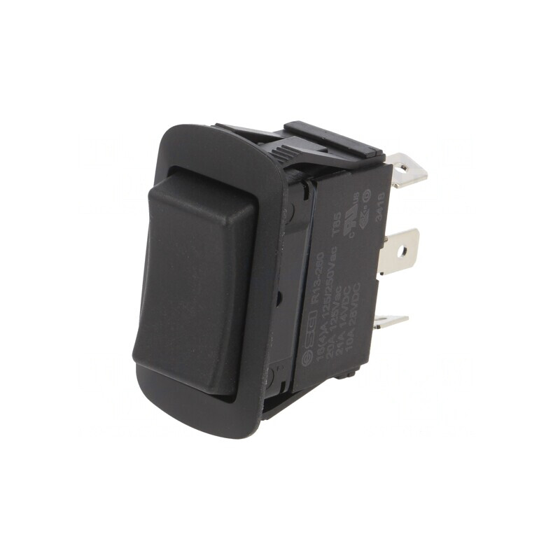 Rocker Switch SP3T 10A/28VDC Black IP56 | Electronic-mag.ro | Componente Electronice