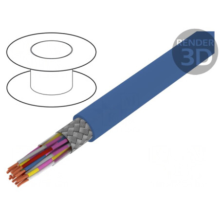 Cablu JE-LiYCY 8x2x0,5mm2 PVC Albastru Deschis 1kV/2kV | Electronic-mag.ro | Componente Electronice