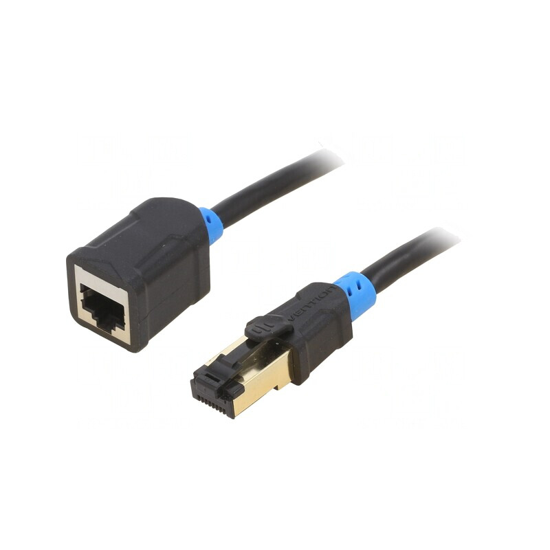 Prelungitor RJ45 S/FTP 6 PVC Negru 5m Aurit | Electronic-mag.ro | Componente Electronice