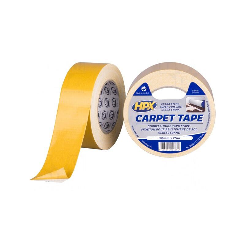 Bandă dublă adezivă albă 50mm x 25m | Electronic-mag.ro | Componente Electronice