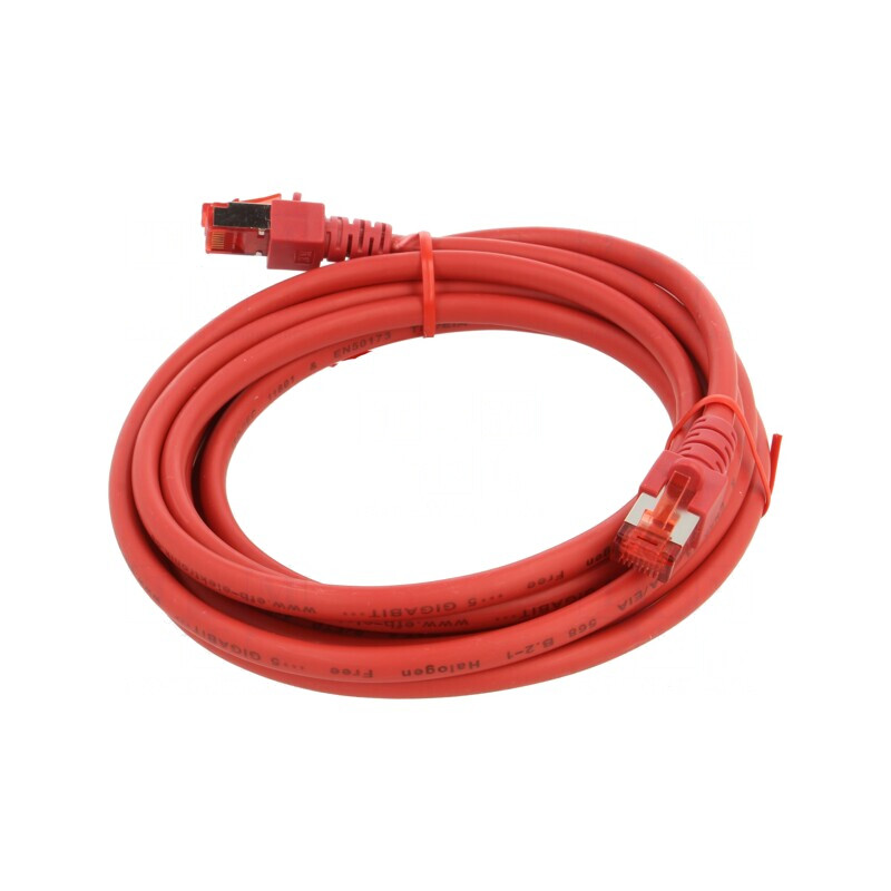 Patch Cord S/FTP Cat6 LSZH Roșu 3m 27AWG | Electronic-mag.ro | Componente Electronice