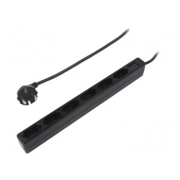 Prelungitor 6 Prize Negru 250VAC 15A | Electronic-mag.ro | Componente Electronice