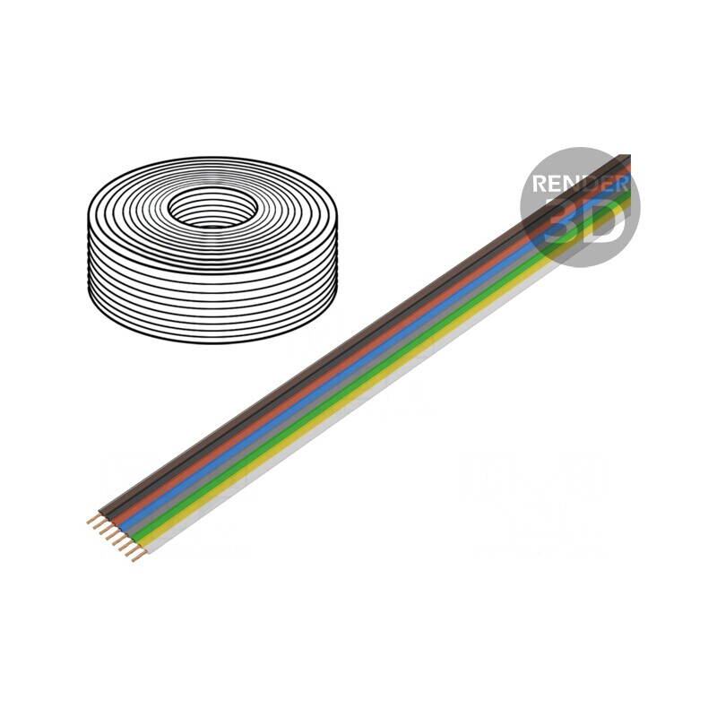 Cablu bandă FBK Toy 8x0,14mm2 Cu PVC 5m 250V | Electronic-mag.ro | Componente Electronice