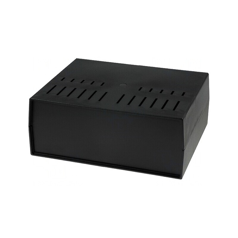 Carcasă ventilată neagră 294x217x120 mm | Electronic-mag.ro | Componente Electronice