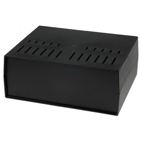 Carcasă ventilată neagră 294x217x120 mm | Electronic-mag.ro | Componente Electronice