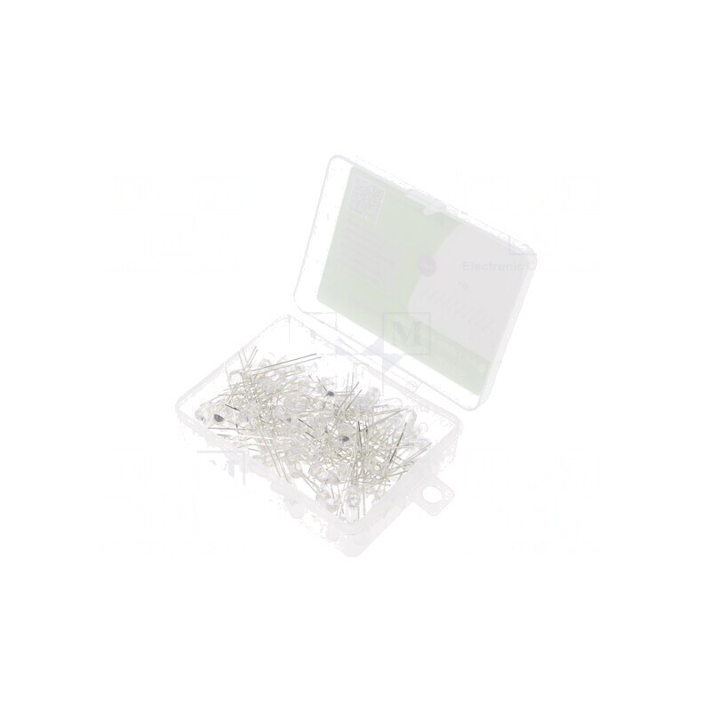 Set LED THT 5mm Alb Cald 100buc Cutie Plastic | Electronic-mag.ro | Componente Electronice