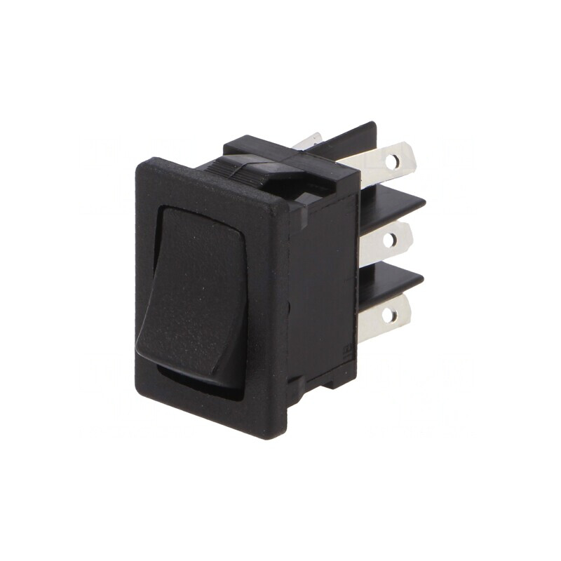 Comutator Rocker DPDT ON-ON 10A 125V Negru pentru Lipit | Electronic-mag.ro | Componente Electronice