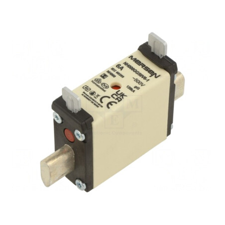 Siguranță Ceramică gG 6A 500VAC Industrială NH000 | Electronic-mag.ro | Componente Electronice