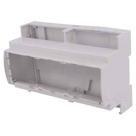 Carcasă pentru șină DIN gri 90,5mm x 142,3mm x 62mm | Electronic-mag.ro | Componente Electronice