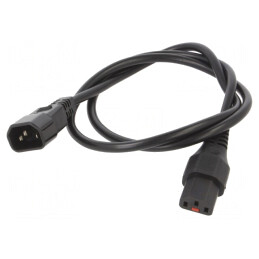Cablu Blocare IEC LOCK 1m Negru C13-C14 | Electronic-mag.ro | Componente Electronice