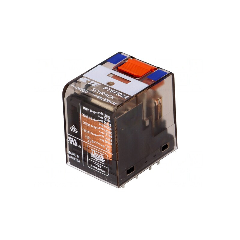Releu Electromagnetic 4PDT 24VDC 6A | Electronic-mag.ro | Componente Electronice