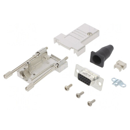Conector D-Sub 15-Pin Mamă Lipire Cablu Gold 11.5mm | Electronic-mag.ro | Componente Electronice