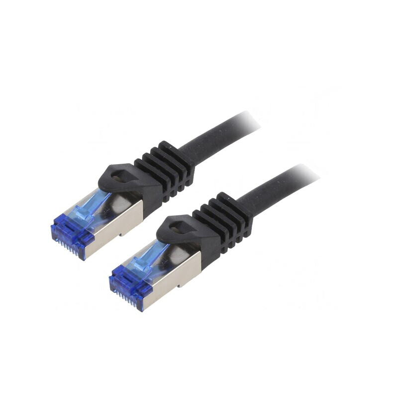 Patch Cord S/FTP Cat6a LSZH Negru 5m | Electronic-mag.ro | Componente Electronice