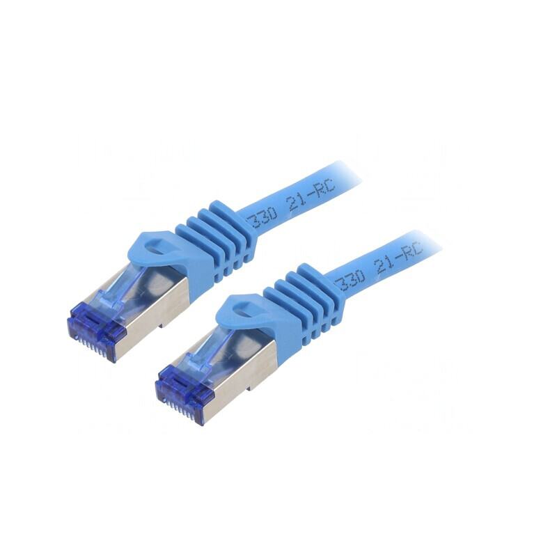 Patch Cord S/FTP Cat6a Albastru 5m LSZH | Electronic-mag.ro | Componente Electronice