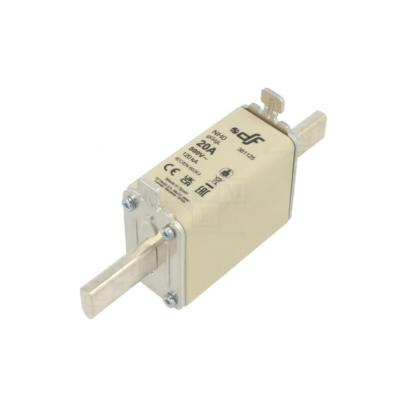 Siguranță ceramică NH0 20A 500VAC 250VDC | Electronic-mag.ro | Componente Electronice