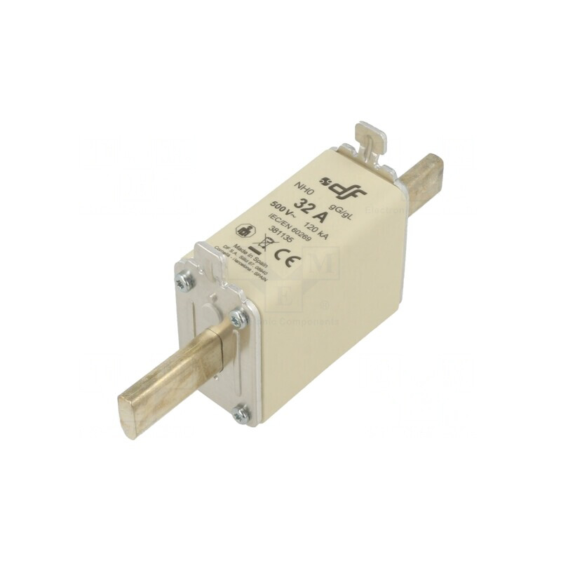 Siguranţă ceramică gG 32A 500VAC 250VDC NH0 | Electronic-mag.ro | Componente Electronice