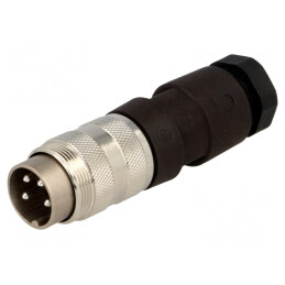 Conector M16 mufă tată 4 pini drept 5A 300V pe cablu | Electronic-mag.ro | Componente Electronice