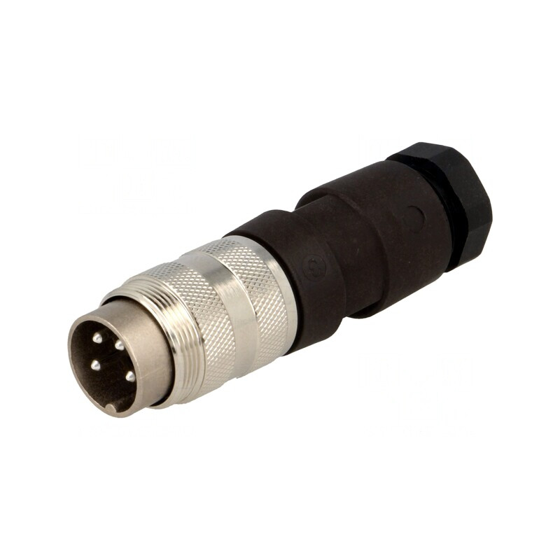 Conector M16 mufă tată 4 pini drept 5A 300V pe cablu | Electronic-mag.ro | Componente Electronice
