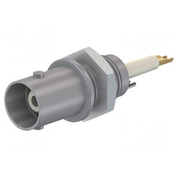 Conector BNC Soclu Gri cu Șurub pe Panou | Electronic-mag.ro | Componente Electronice