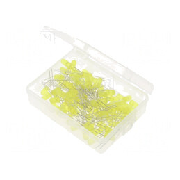Set 100 LED-uri Galbene 5mm 1.8-2.4V în Cutie Plastic | Electronic-mag.ro | Componente Electronice