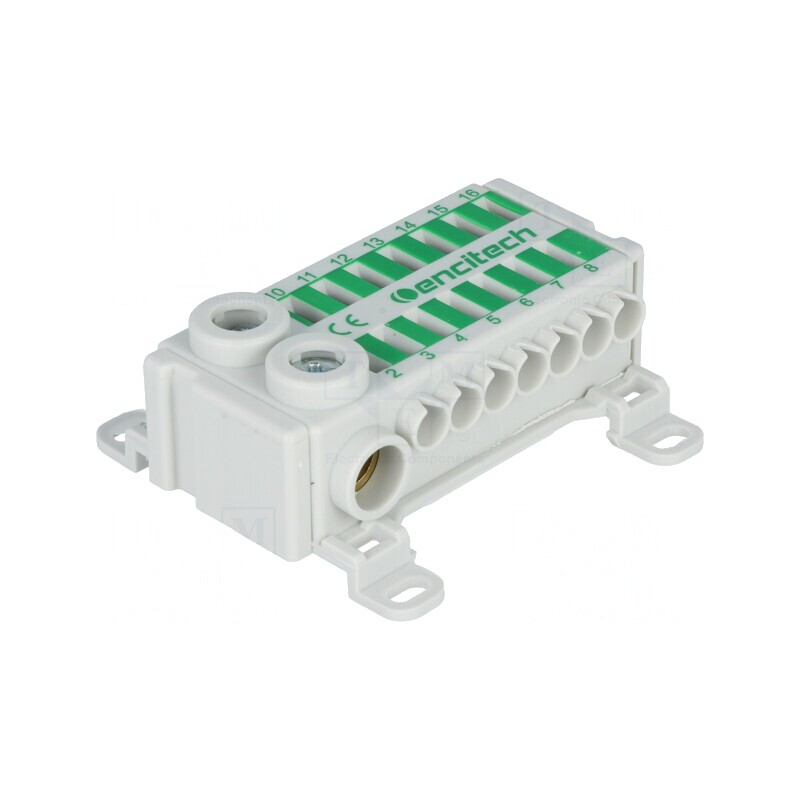 Bloc de Distribuție Verde 16 Borne | Electronic-mag.ro | Componente Electronice