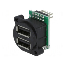 Soclu USB A pentru Montare pe Panou cu Șuruburi și Șir Pini Dubli | Electronic-mag.ro | Componente Electronice