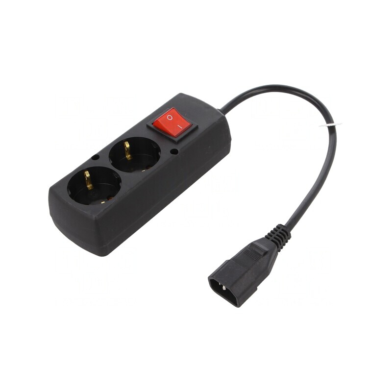 Cablu Alimentare 3x1mm2 CEE 7/3 la IEC C14 PVC 0,3m | Electronic-mag.ro | Componente Electronice