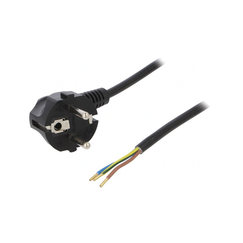 Cablu Electric 3x1mm2 PVC 5m Negru 16A 250V | Electronic-mag.ro | Componente Electronice