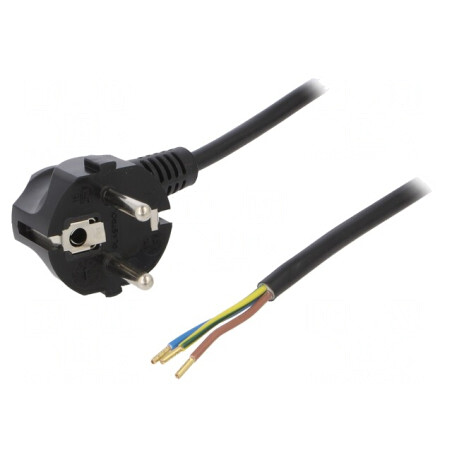 Cablu Electric 3x1mm2 PVC 5m Negru 16A 250V | Electronic-mag.ro | Componente Electronice