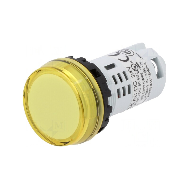 Lumină de Control Galbenă 22mm IP65 24V | Electronic-mag.ro | Componente Electronice