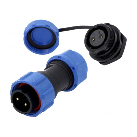 Conector Circular Tată-Mamă 2 Pin 3A IP67 500V Lipire | Electronic-mag.ro | Componente Electronice