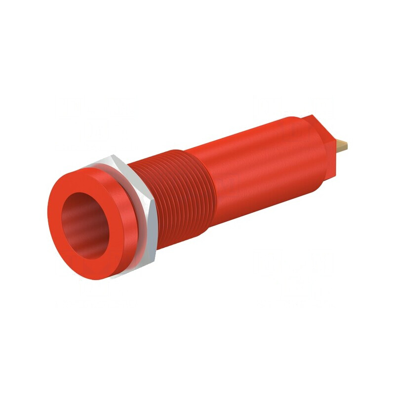 Soclu Banană 4mm 10A 1kV Roșu Aurit | Electronic-mag.ro | Componente Electronice