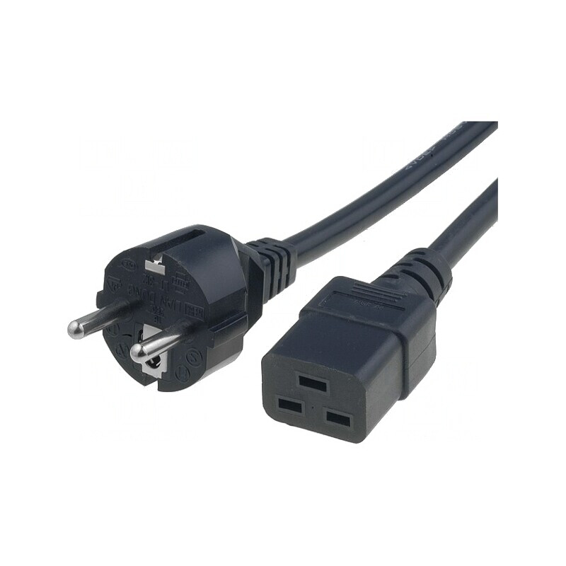 Cablu Alimentare 3m Negru 3x1.5mm² CEE 7/7 la IEC C19 | Electronic-mag.ro | Componente Electronice
