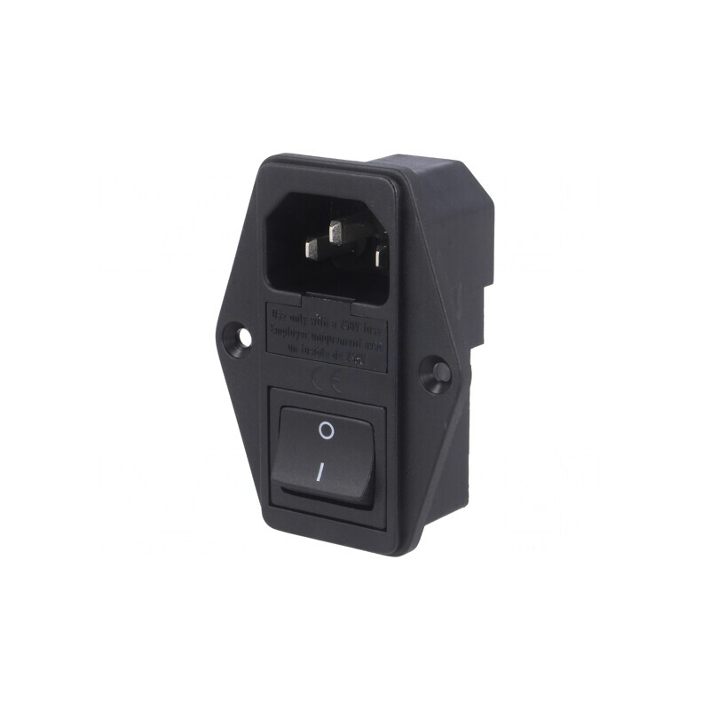 Conector Alimentare AC Soclu Tată 10A 250V | Electronic-mag.ro | Componente Electronice