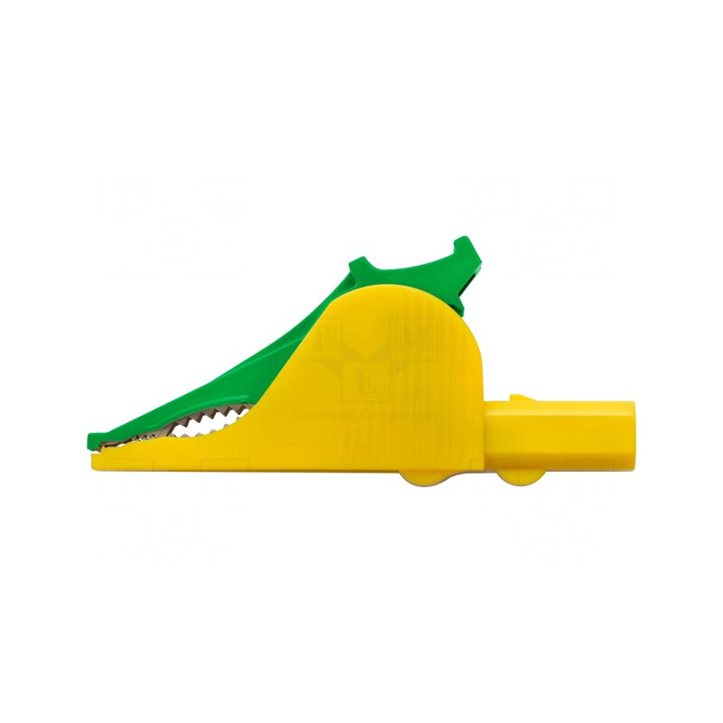 Bornă crocodil 36A galben-verde 32mm | Electronic-mag.ro | Componente Electronice