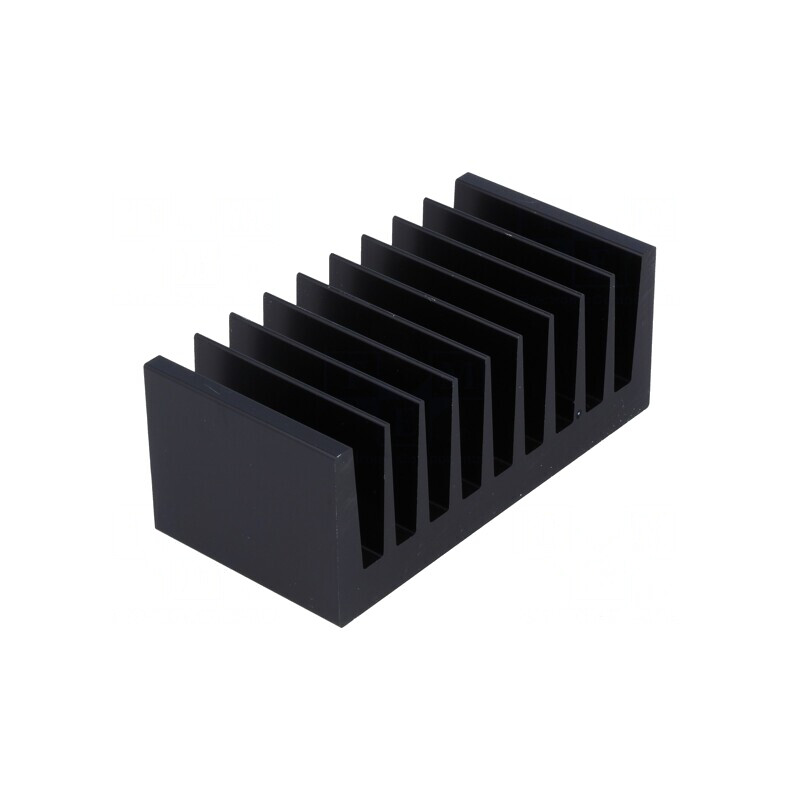 Radiator extrudat cu aripioare negru 50x100x40mm | Electronic-mag.ro | Componente Electronice