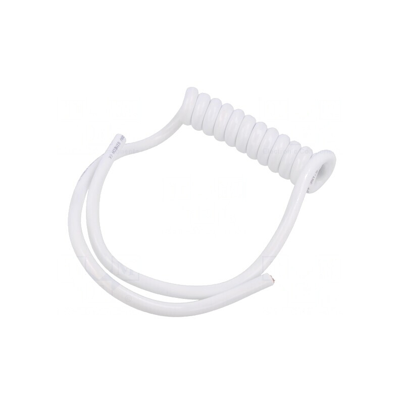 Cablu Spiralat PUR Alb 3G1,5mm² 300V/500V 0,1m | Electronic-mag.ro | Componente Electronice