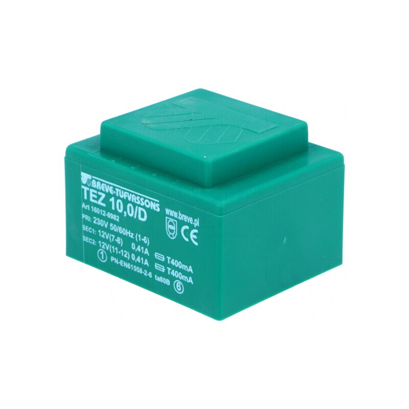 Transformator încapsulat 10VA 230V la 12V 416mA | Electronic-mag.ro | Componente Electronice