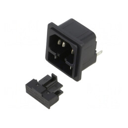 Conector alimentare AC tată 10A 250V | Electronic-mag.ro | Componente Electronice