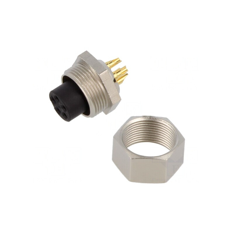Conector M9 Mamă Aurit 125V IP40 5-PIN Drept | Electronic-mag.ro | Componente Electronice