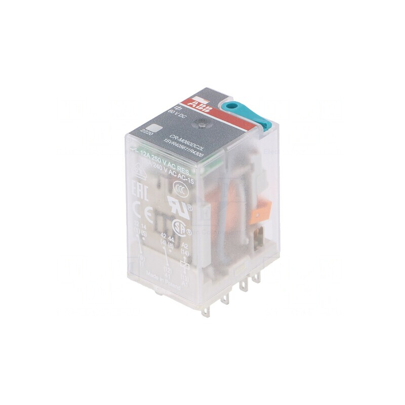 Releu Electromagnetic DPDT 60VDC 12A | Electronic-mag.ro | Componente Electronice