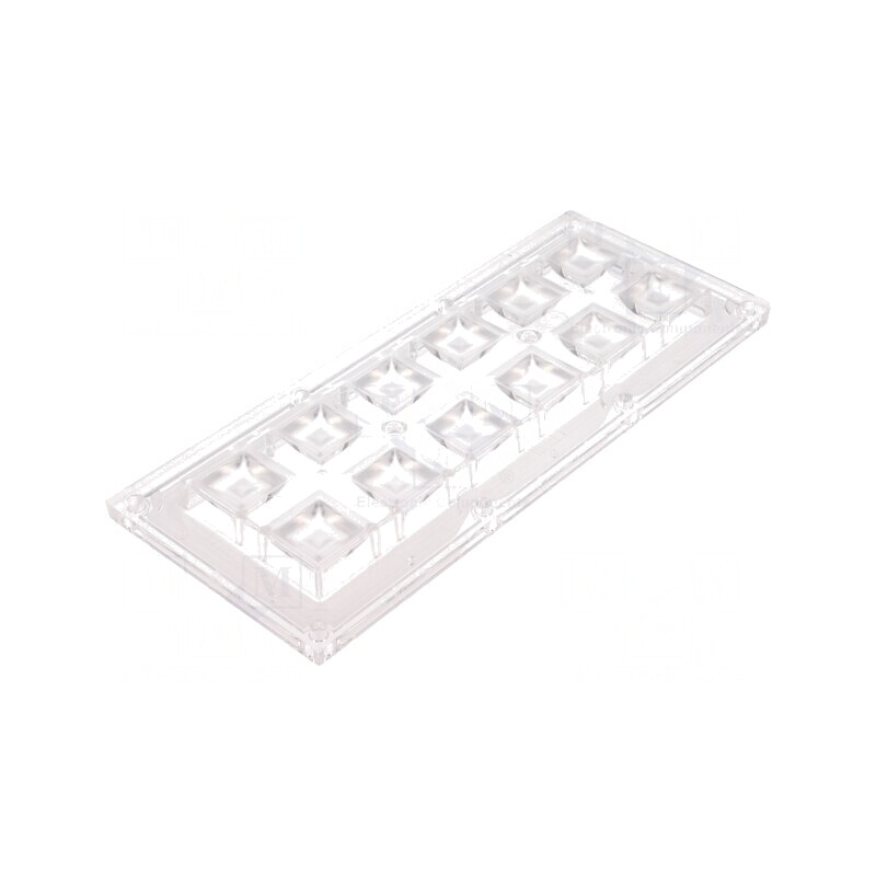 Lentilă LED Transparentă Dreptunghiulară 50-67° 11.4mm | Electronic-mag.ro | Componente Electronice