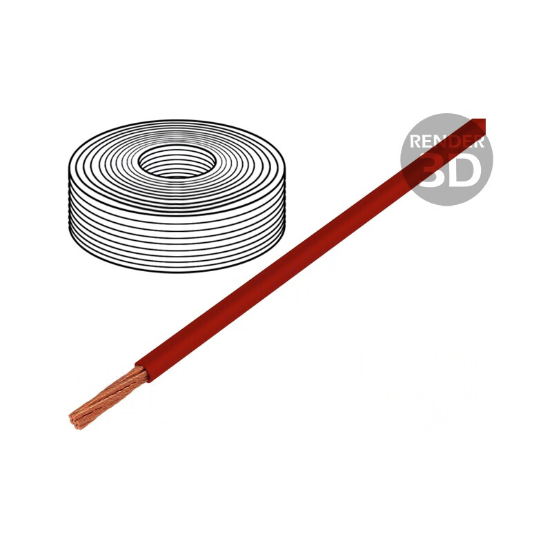 Cablu Electric Cupru 10mm2 PVC Roșu 450V/750V | Electronic-mag.ro | Componente Electronice