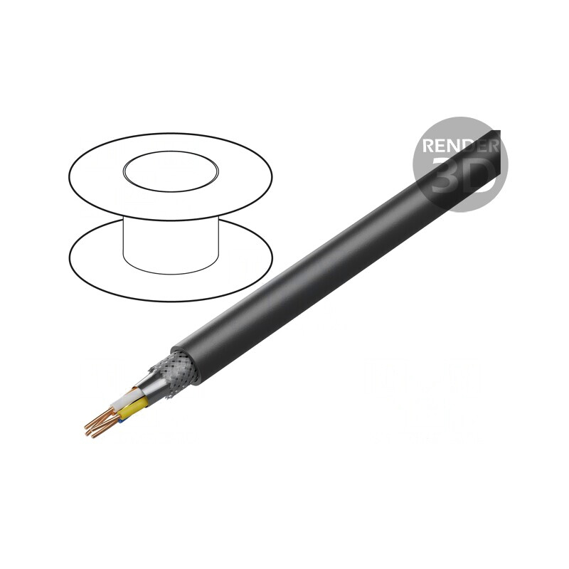 Cablu de Rețea ETHERLINE® Cat.5 SF/UTP 2x2x22AWG PE Negru | Electronic-mag.ro | Componente Electronice