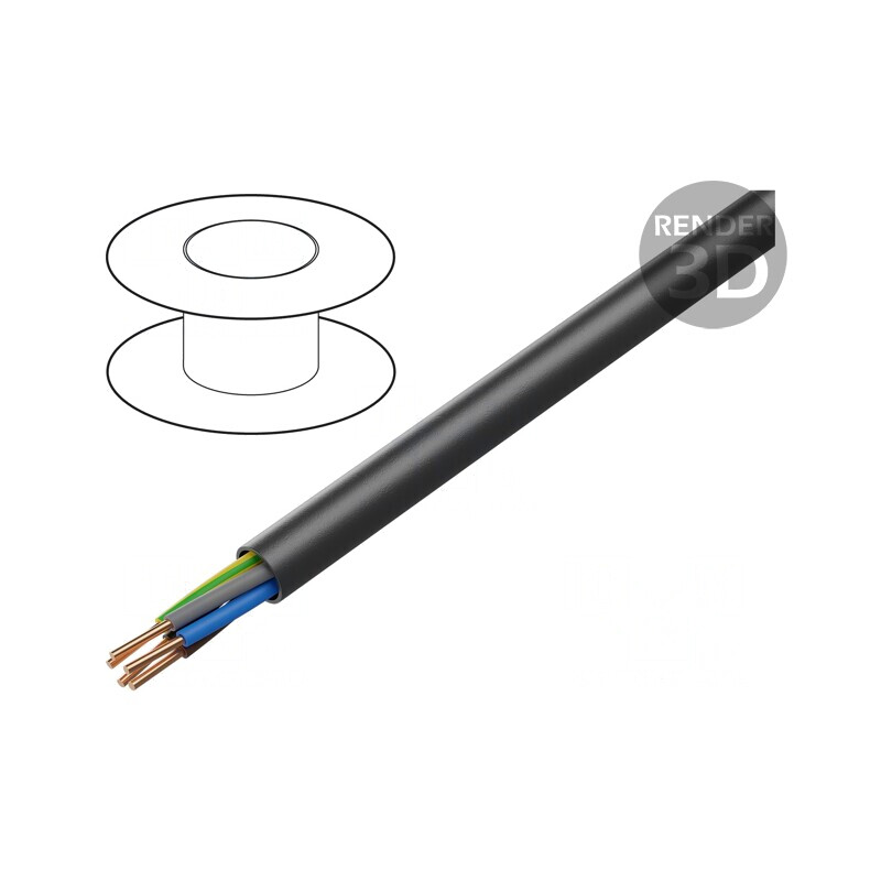 Cablu Electric YKY 5G6mm2 Negru 100m | Electronic-mag.ro | Componente Electronice