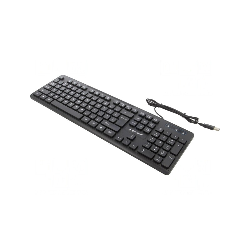 Tastatură USB Neagră cu Cablu 1.4m US Layout | Electronic-mag.ro | Componente Electronice
